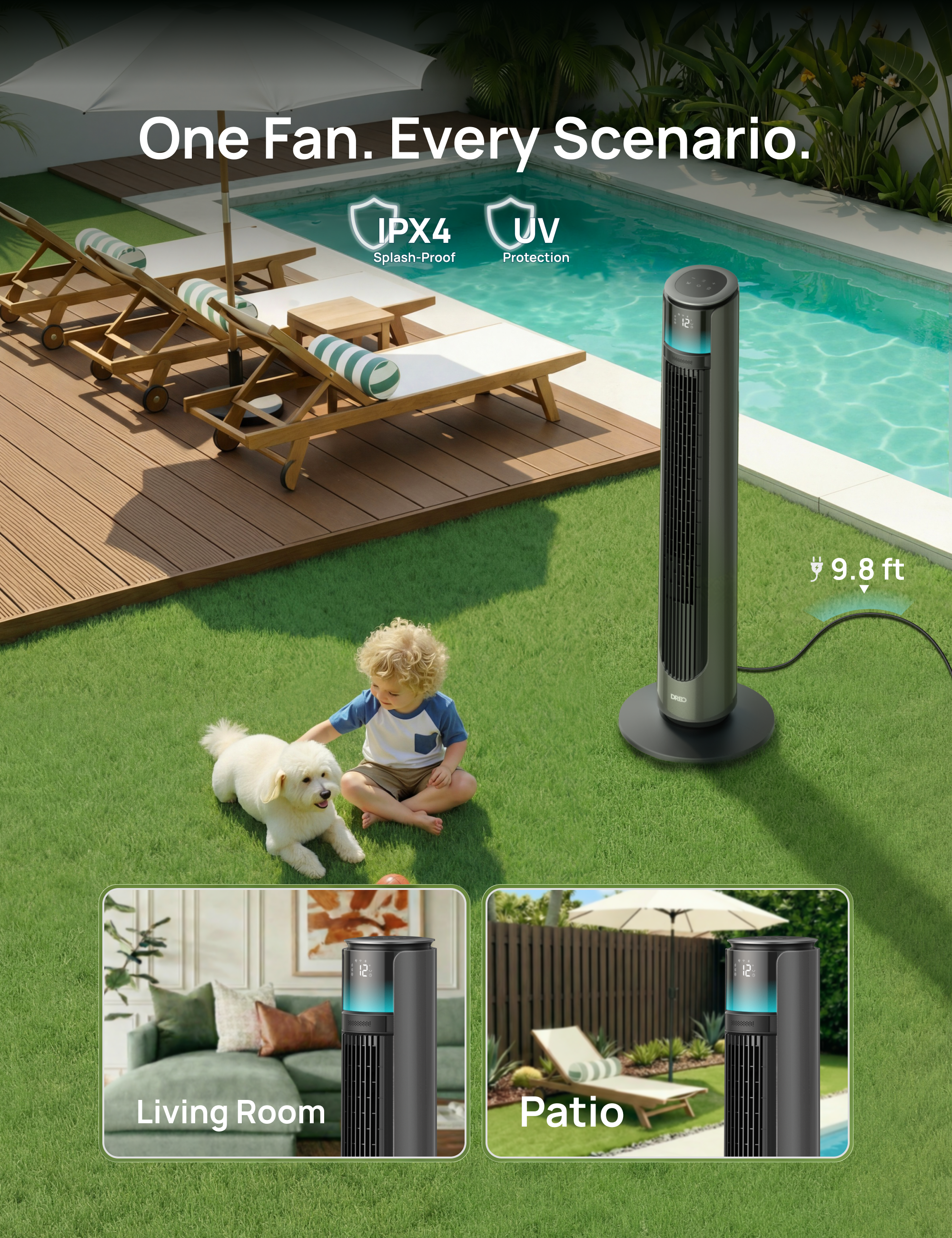 dreo-outdoor-tower-fan-711s-turmventilator-ipx4 image 3