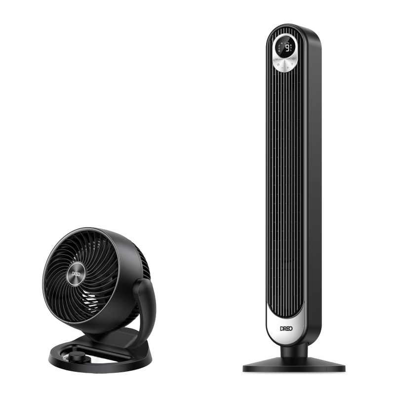 dreo-tower-fan-518-turbopoly-table-fan-312-ventilator-set image 1