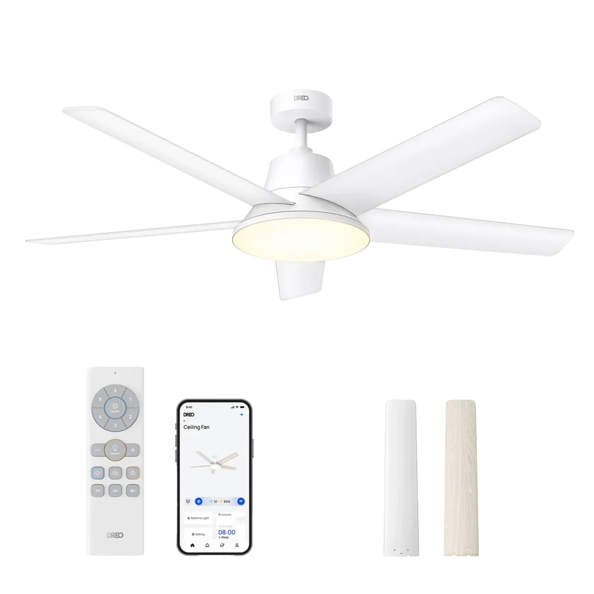 dreo-smart-ceiling-fan-521s-deckenventilator-52-zoll-mit-licht image 1