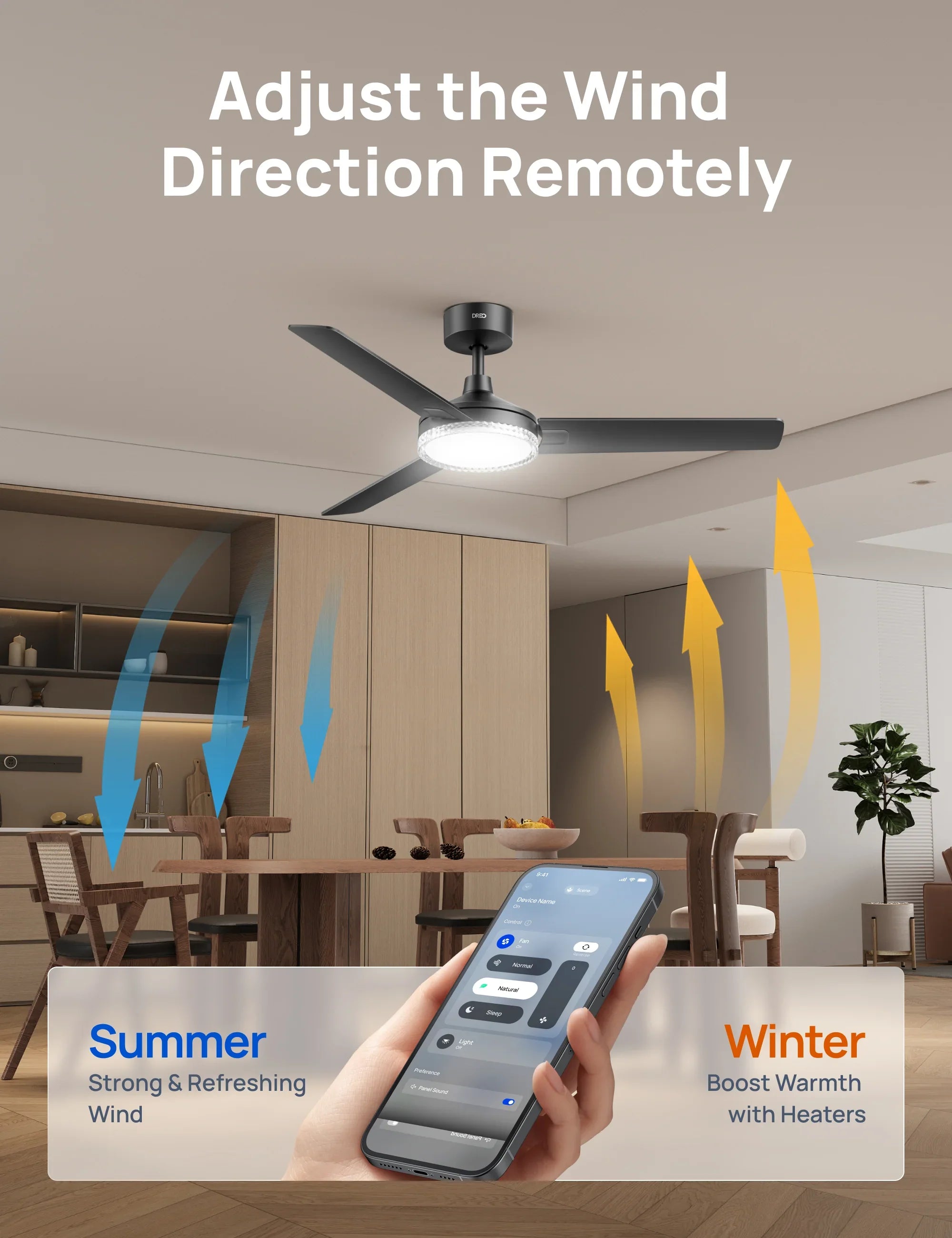 dreo-334s-smart-deckenventilator-mit-licht-2400lm image 8