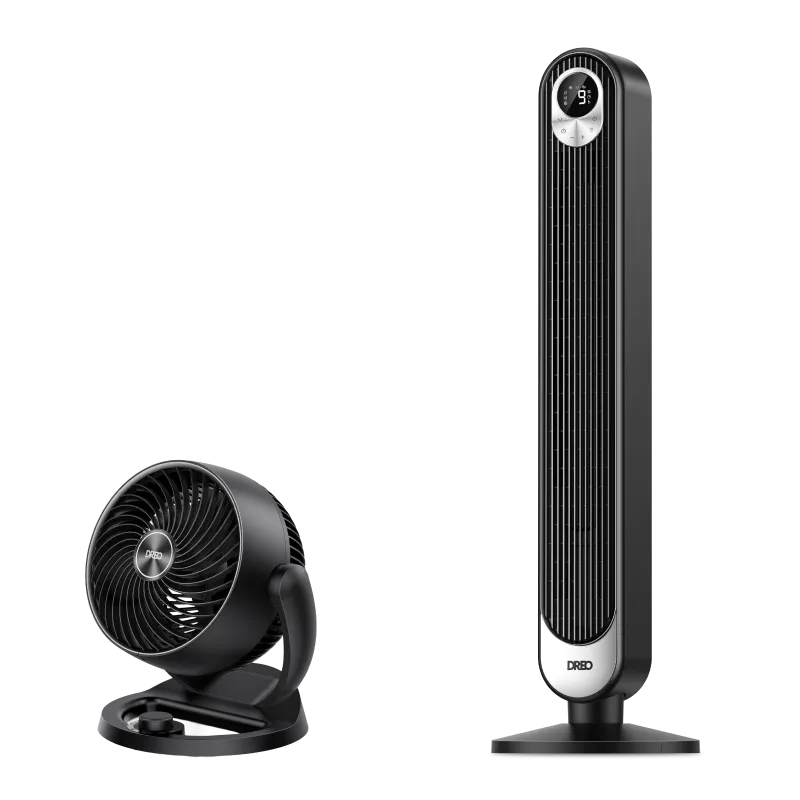 dreo-tower-fan-518-turbopoly-table-fan-312-ventilator-set image 1
