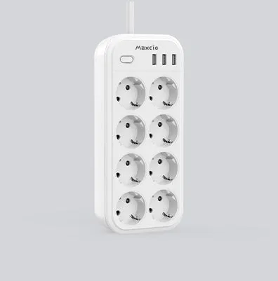 maxcio-power-strip-8-ac-wei-11-in-1-mehrfachsteckdose-mit-3x-usb image 1
