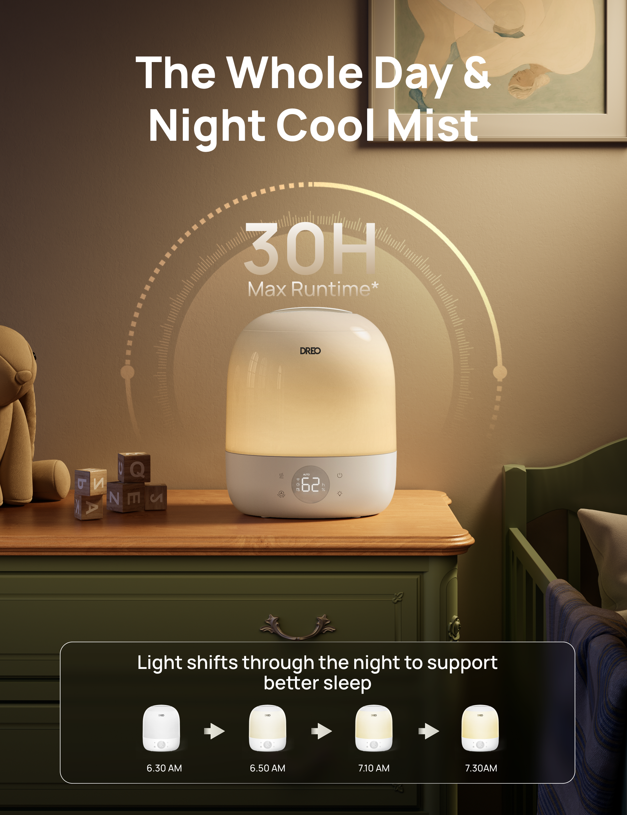dreo-smart-humidifier-409s-3l-luftbefeuchter-mit-sleep-routine image 4