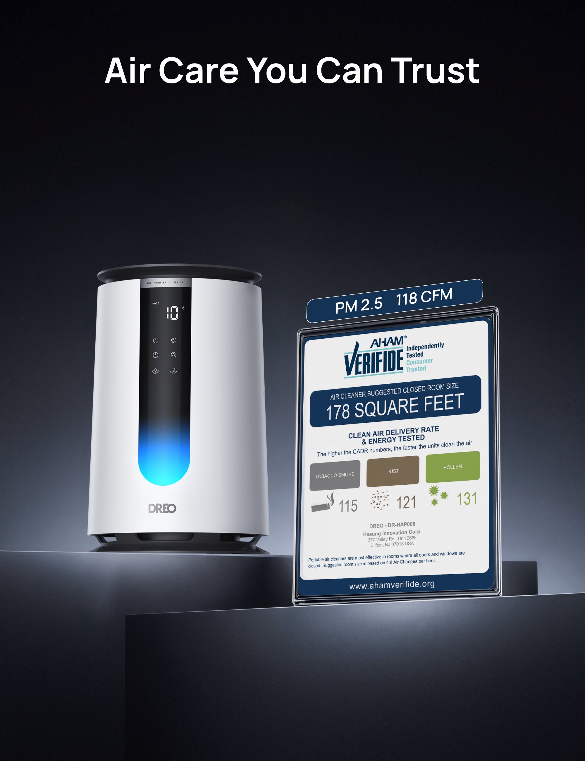 dreo-air-purifier-338-luftreiniger-hepa-mit-aroma-pm2-5-display image 7