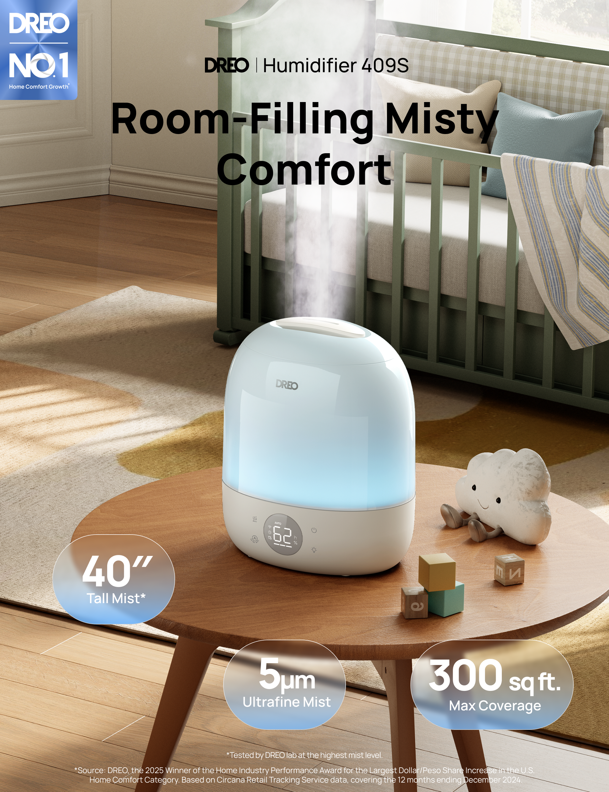 dreo-smart-humidifier-409s-3l-luftbefeuchter-mit-sleep-routine image 2