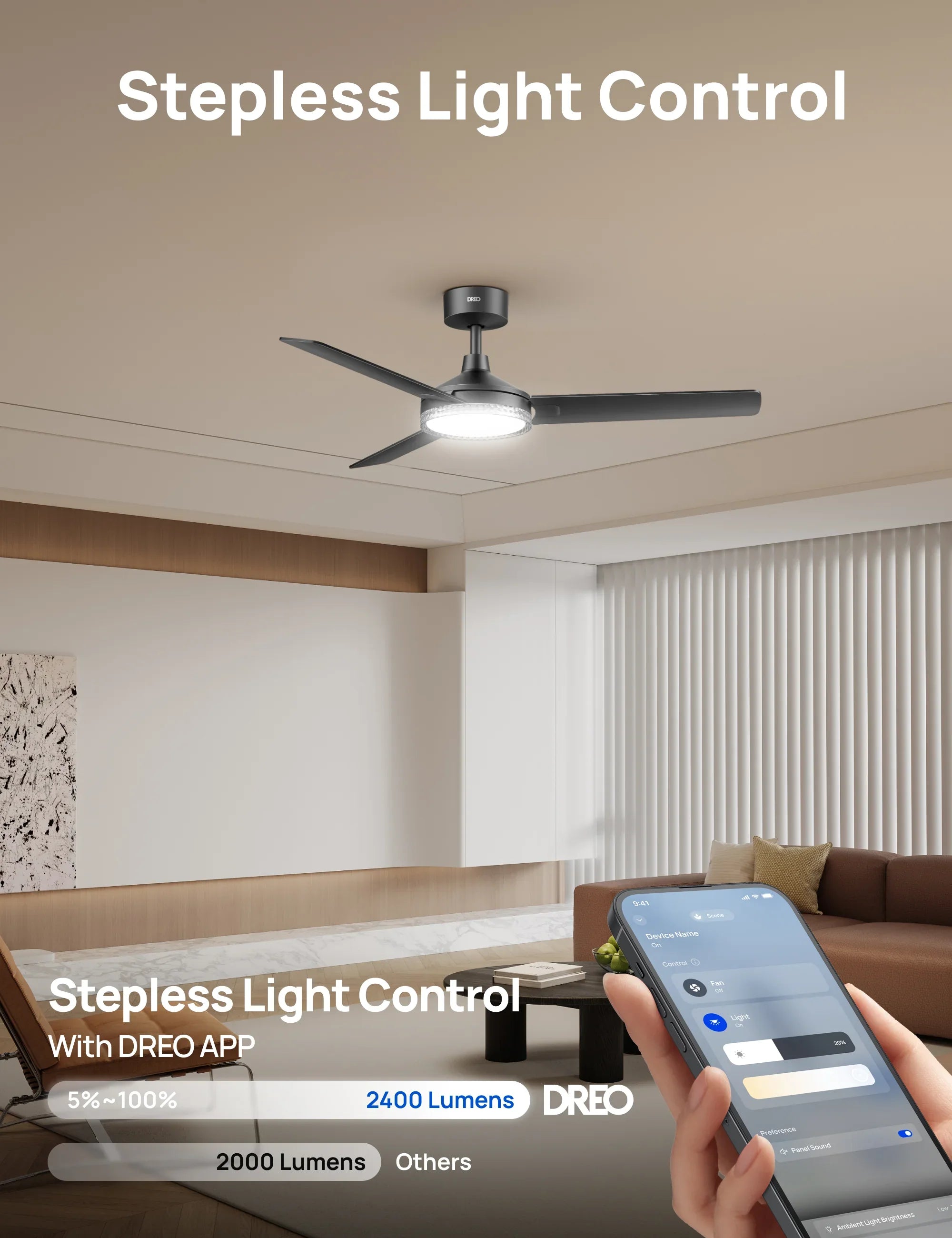 dreo-334s-smart-deckenventilator-mit-licht-2400lm image 4