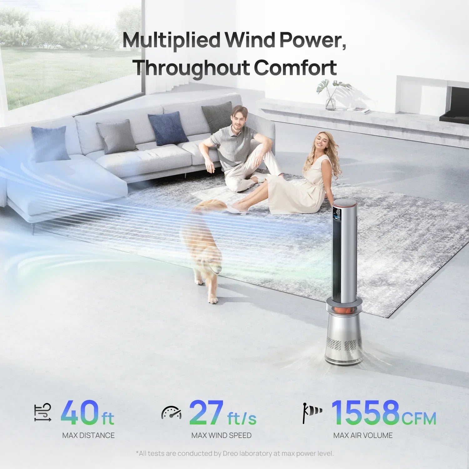 dreo-air-purifier-tower-fan-710s-luftreiniger-ventilator-mit-hepa-ersatzfilter image 3