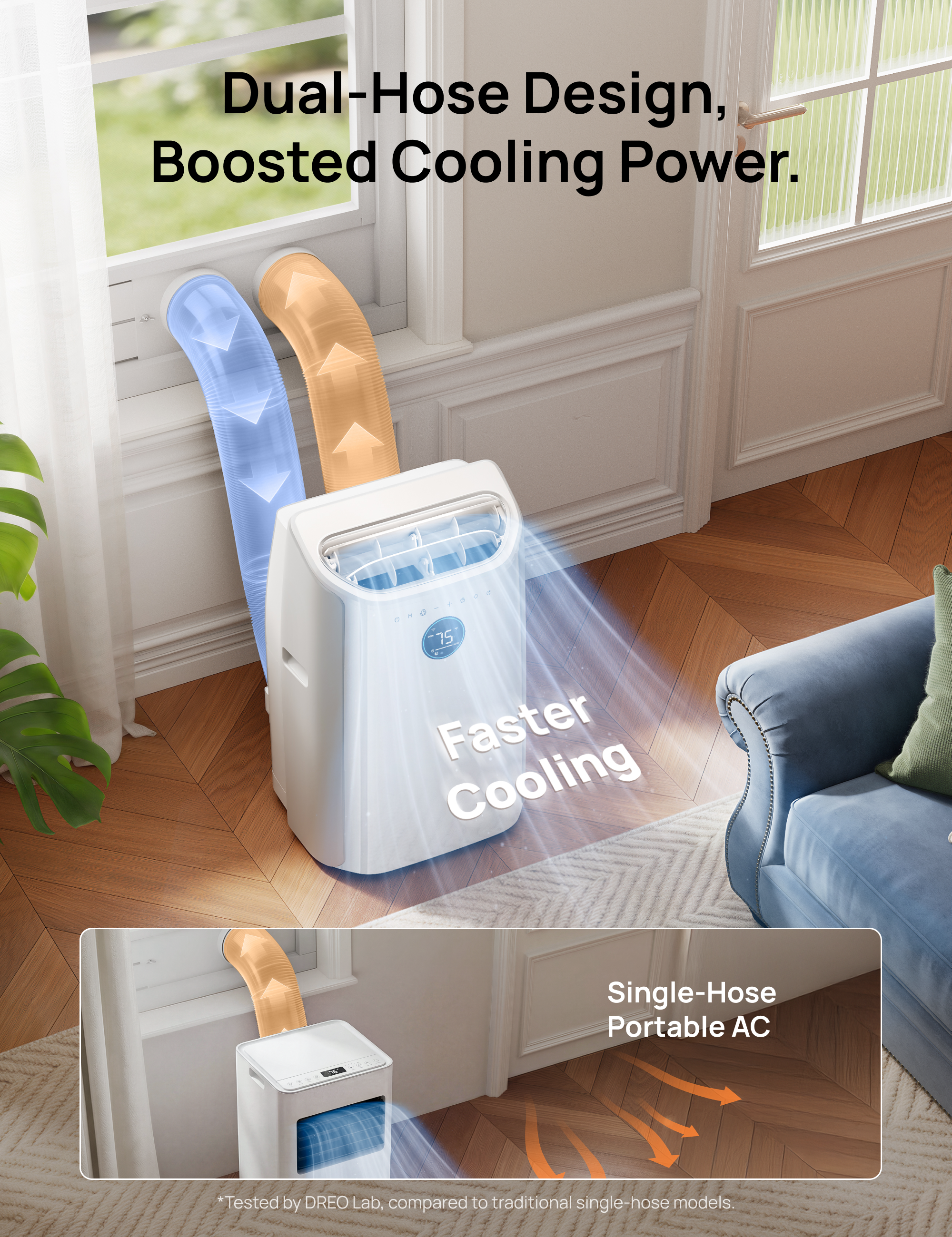 dreo-dual-hose-fensterkit-f-r-portable-air-conditioner-ac515s-ac516s-ac740s image 2