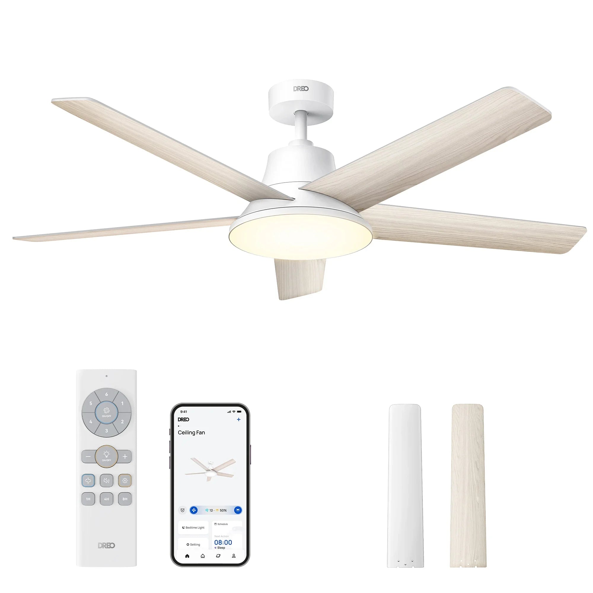 dreo-smart-ceiling-fan-521s-deckenventilator-52-zoll-mit-licht image 2