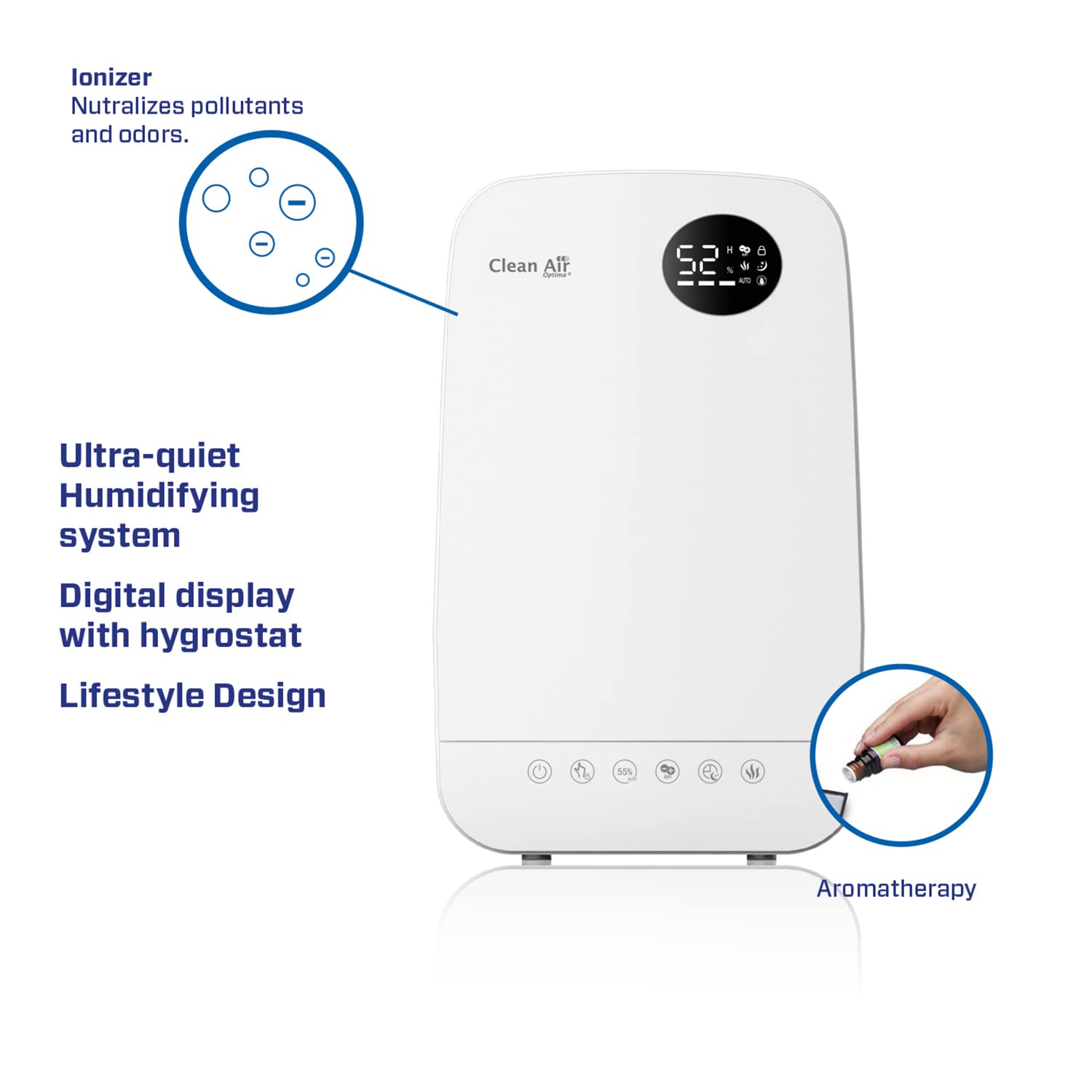clean-air-optima-ca-606-ultraschall-luftbefeuchter-5-l-schwarz-wei image 2