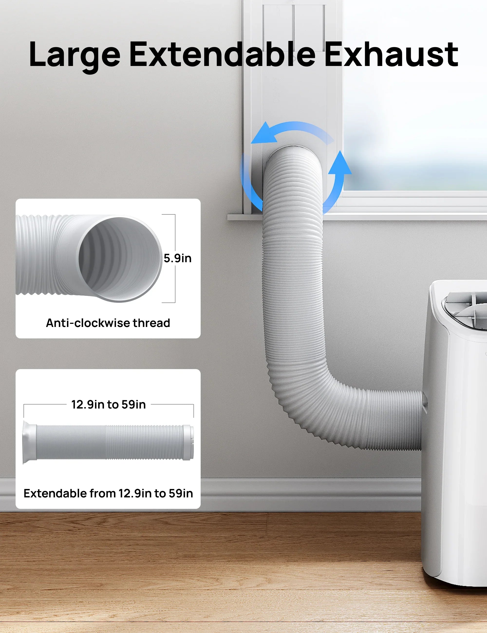 dreo-portable-air-conditioner-single-hose-kit-fensterkit image 2