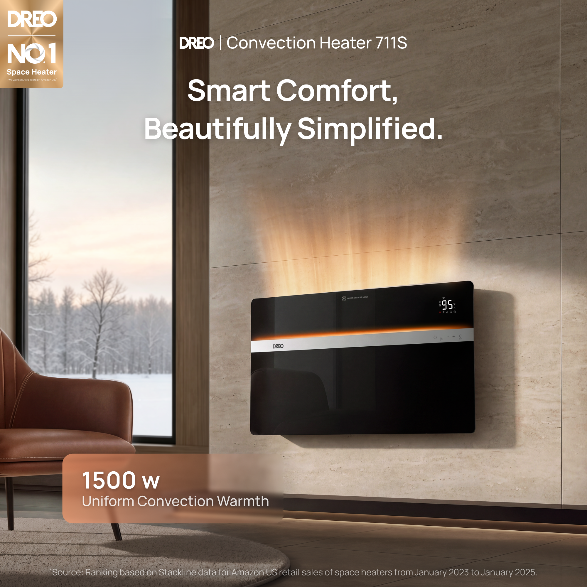dreo-convection-heater-711s-konvektor-1500w image 2