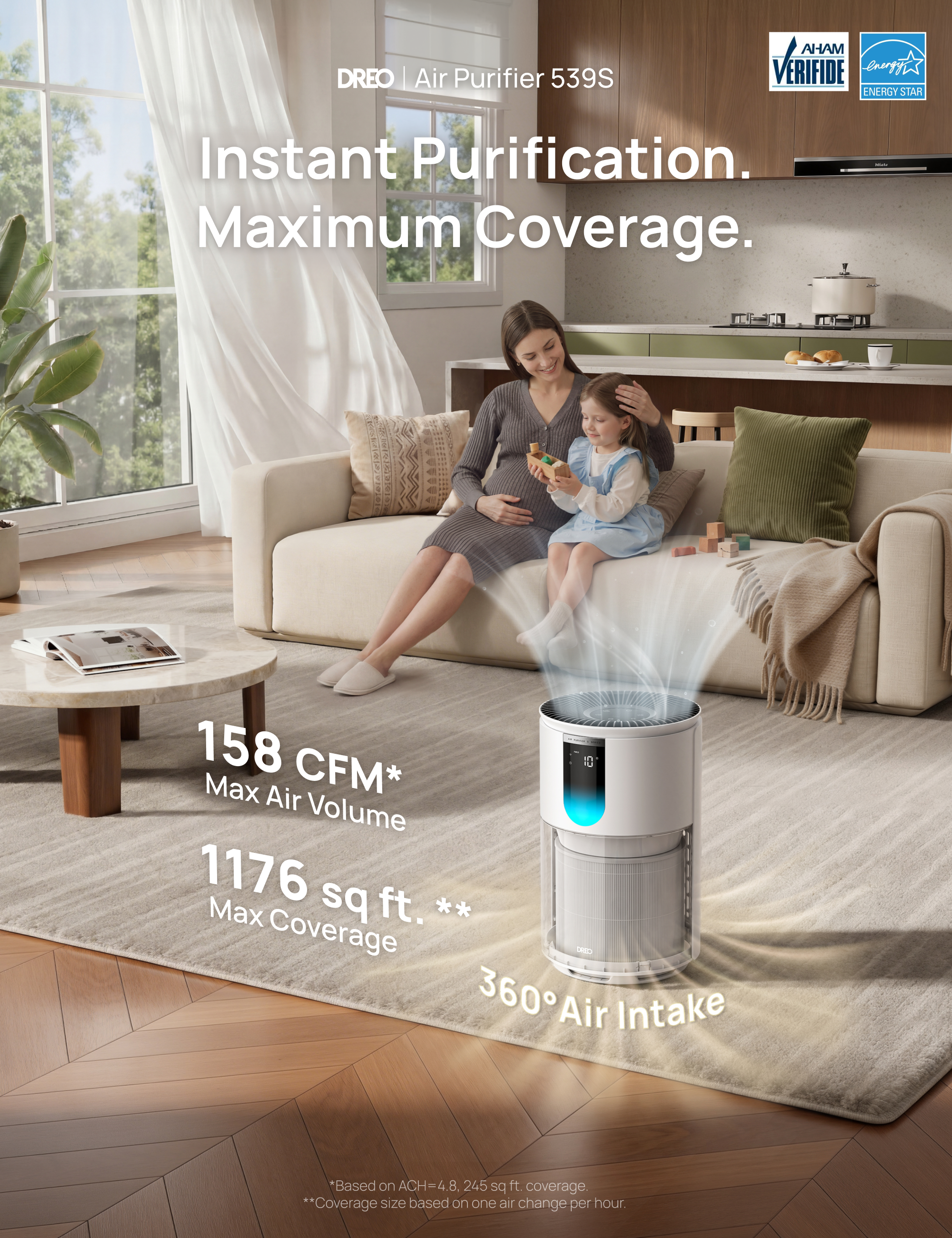 dreo-air-purifier-539s-luftreiniger-hepa image 2
