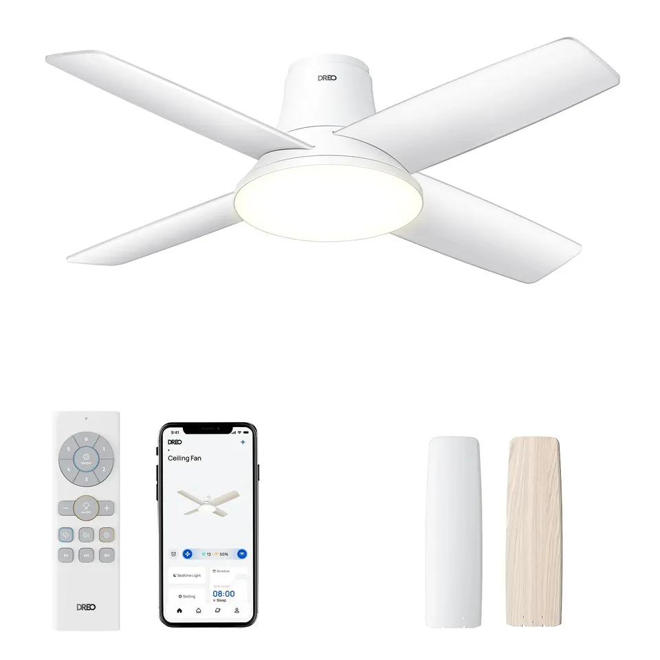 dreo-smart-deckenventilator-513s-44-zoll-mit-licht-und-fernbedienung image 1
