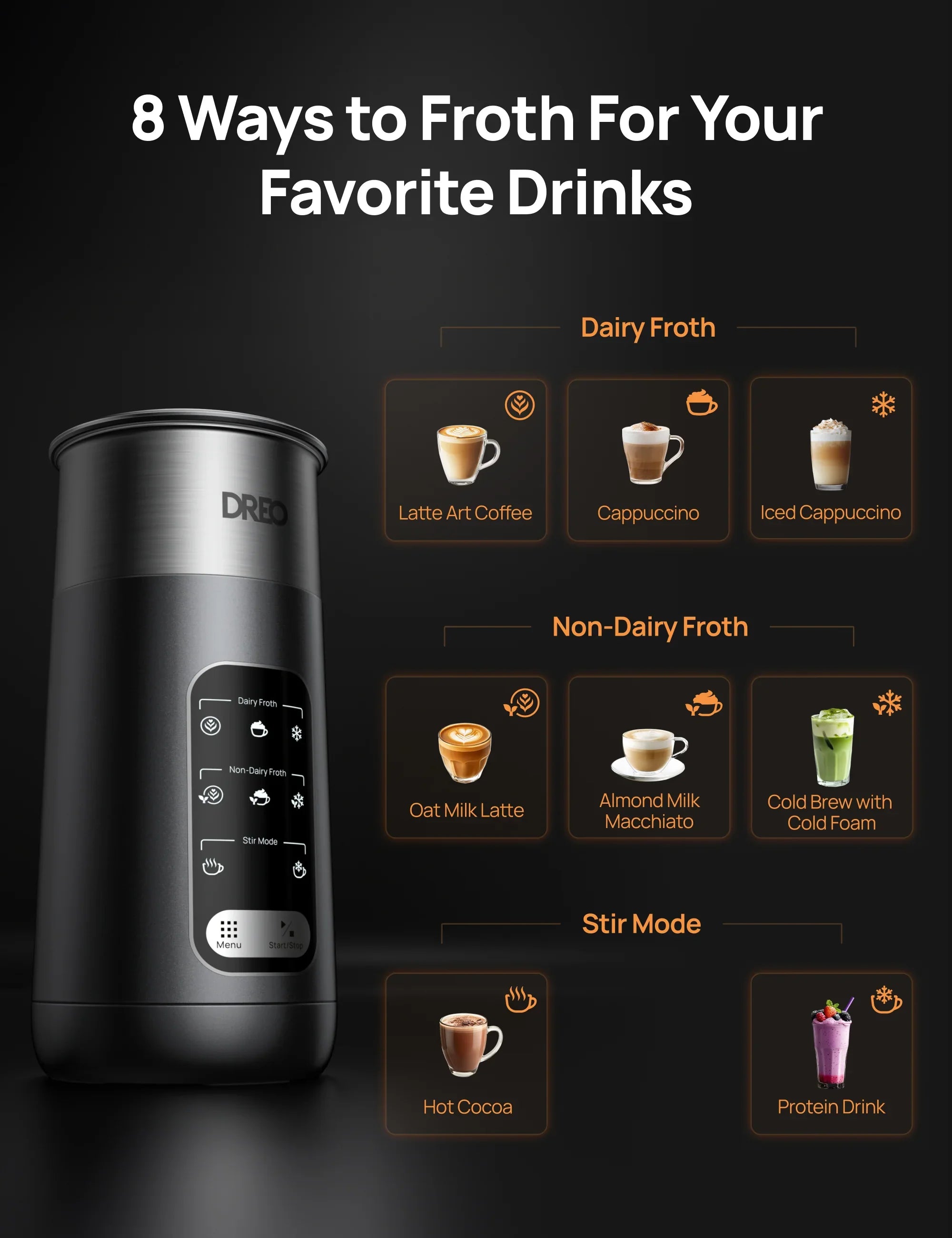 dreo-baristamaker-milk-frother-air-milchaufsch-umer-8-in-1 image 7